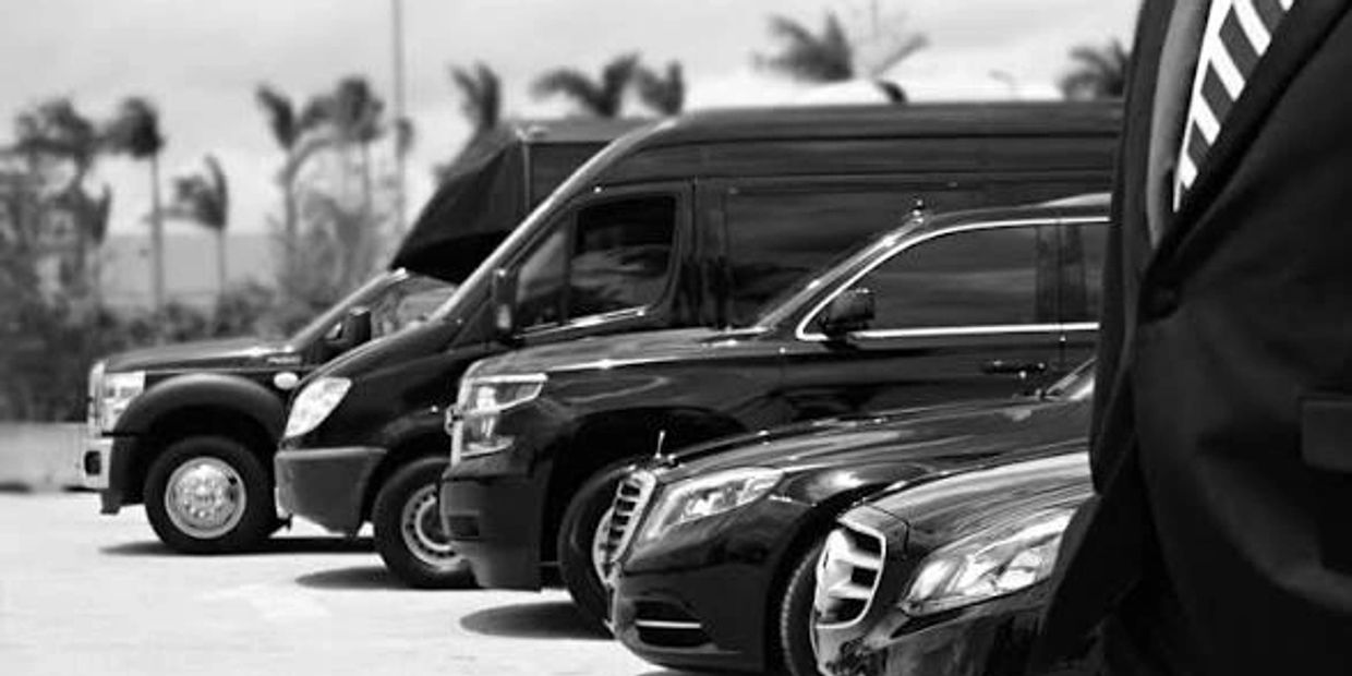 Luxury black vehicles fleet lineup